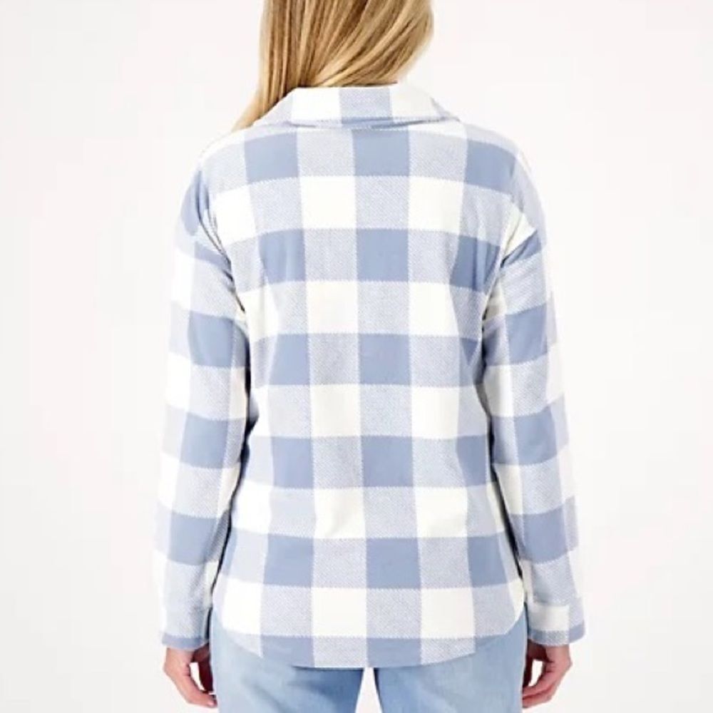 Cuddl Duds Flannel Fleece Half-Zip Pullover Shacket - Picture 2 of 5